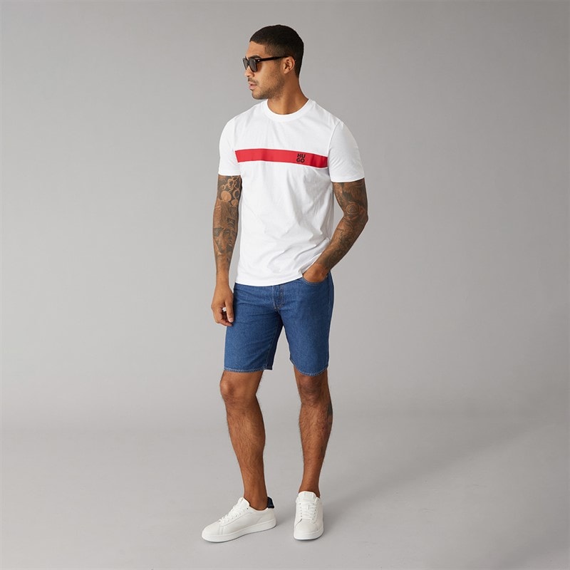HUGO Mens Dzokis T-Shirt White - Image 4