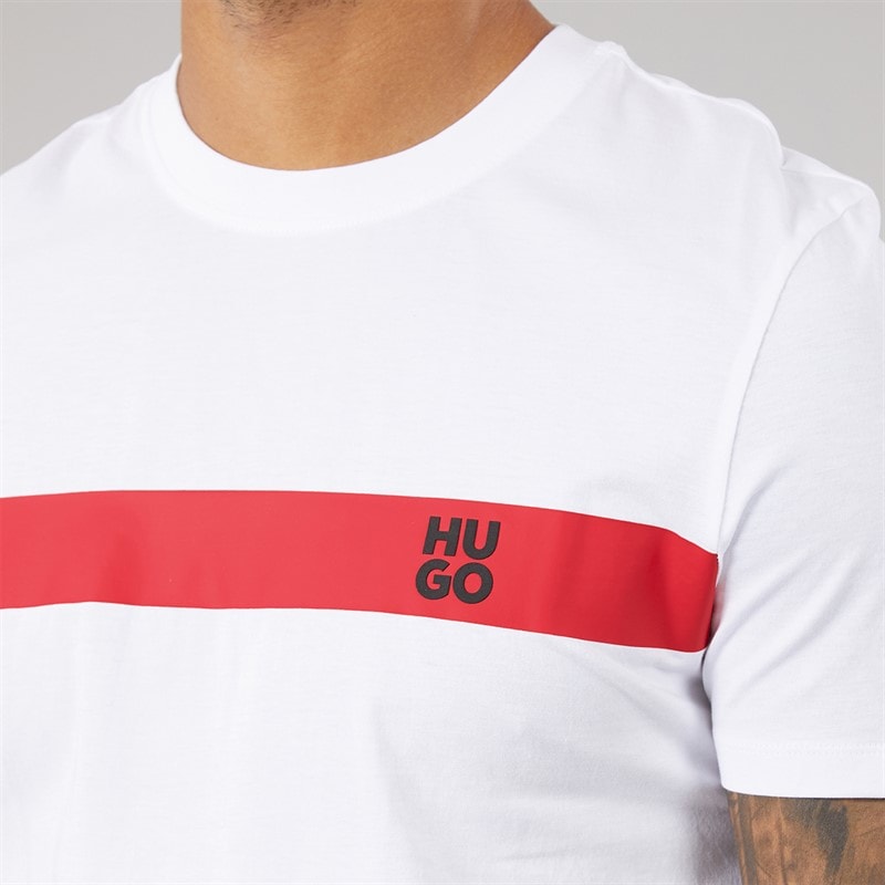 HUGO Mens Dzokis T-Shirt White - Image 5