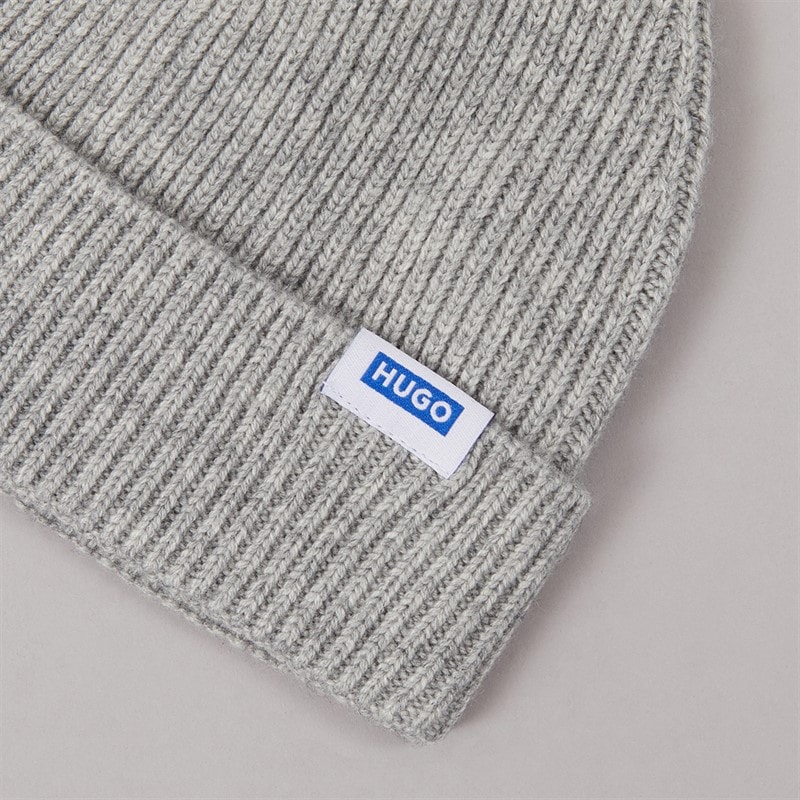 HUGO Mens Xiav Beanie Open Grey - Image 2