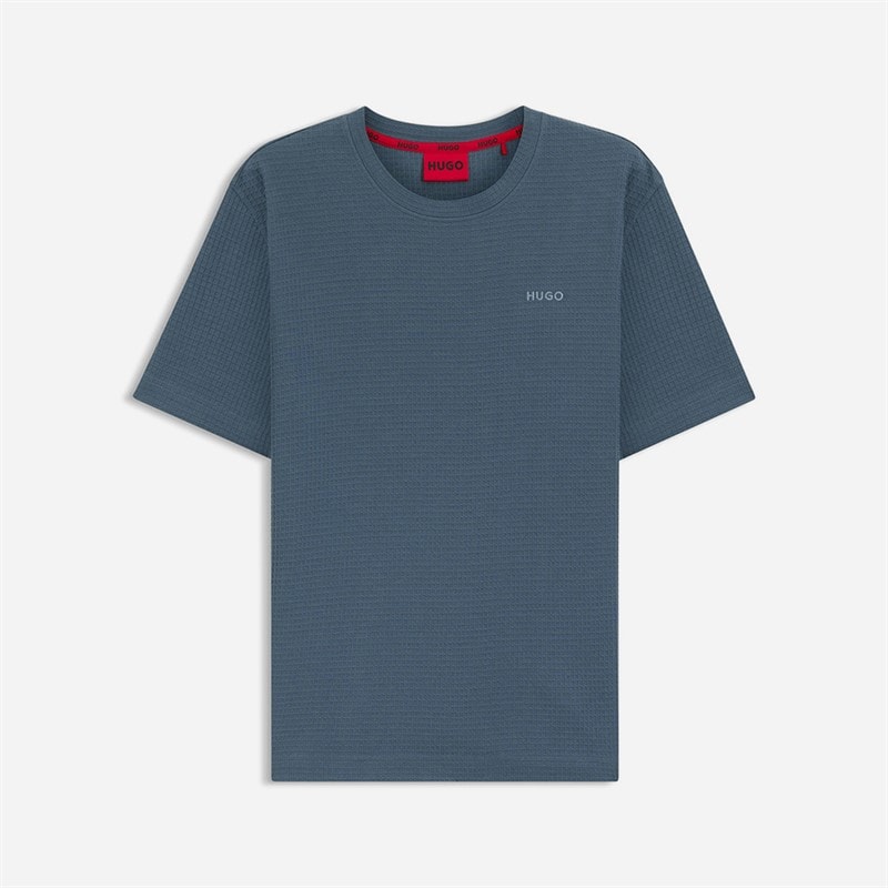 HUGO Mens Austin Pyjama Top Open Blue - Image 1