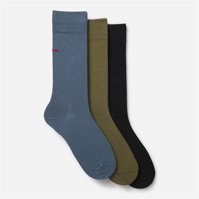 HUGO Mens Three Pack Socks Multi