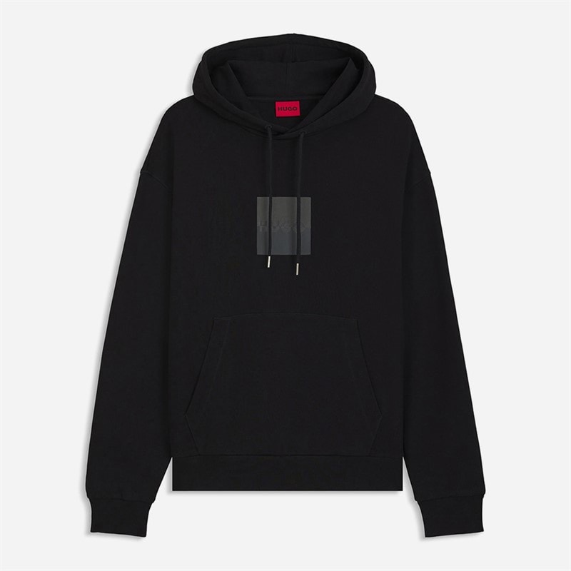 HUGO Mens Duspliter Hoodie Black - Image 1