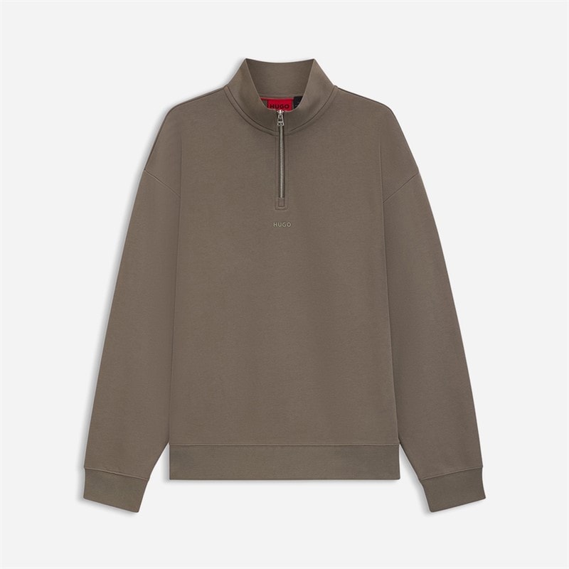 HUGO Mens Durty 244 Sweatshirt Open Grey - Image 1