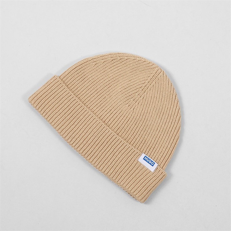 HUGO Mens Xiav Beanie Stone - Image 1