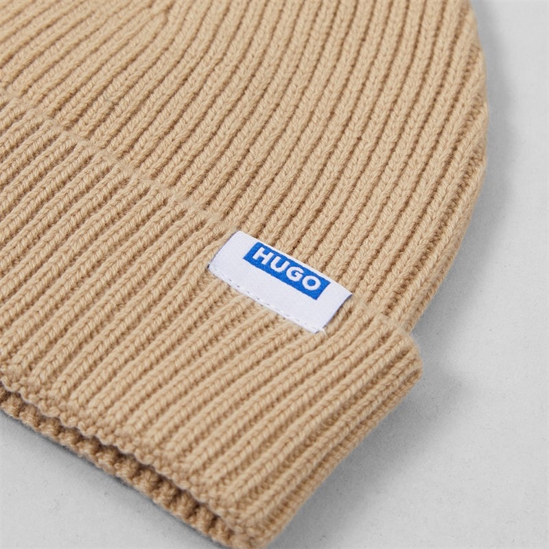 HUGO Mens Xiav Beanie Stone - Image 2
