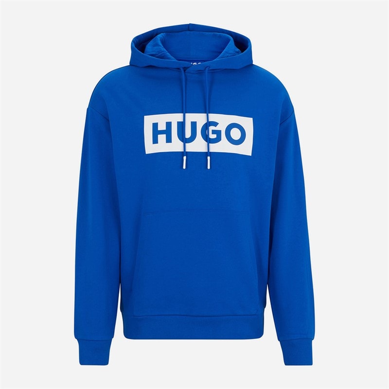 HUGO Mens Nalves Hoodie Open Blue - Image 1