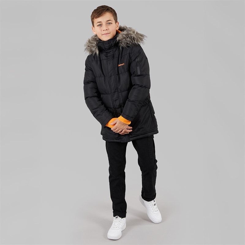 Bench Boys Calcott Parka Jacket Black - Image 4