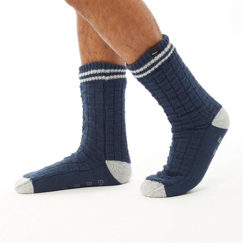 Bench Mens Brookdale Slipper Socks Navy/Grey Marl - Image 3