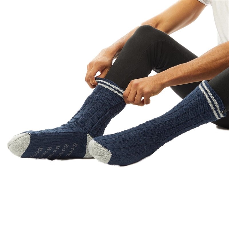 Bench Mens Brookdale Slipper Socks Navy/Grey Marl - Image 5
