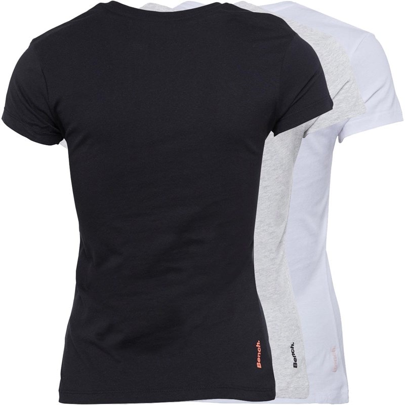 Bench Womens Jada Three Pack T-Shirts Black/Grey Marl/White - Image 2