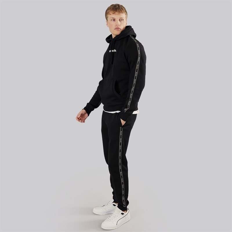 Bench Mens Guttell Tracksuit With Branded Tape Detail Black - Image 1