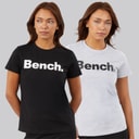 Bench Womens Grammen Two Pack T-Shirts Black/Grey Marl