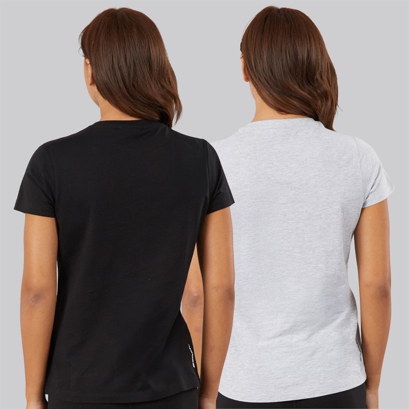 Bench Womens Grammen Two Pack T-Shirts Black/Grey Marl - Image 2