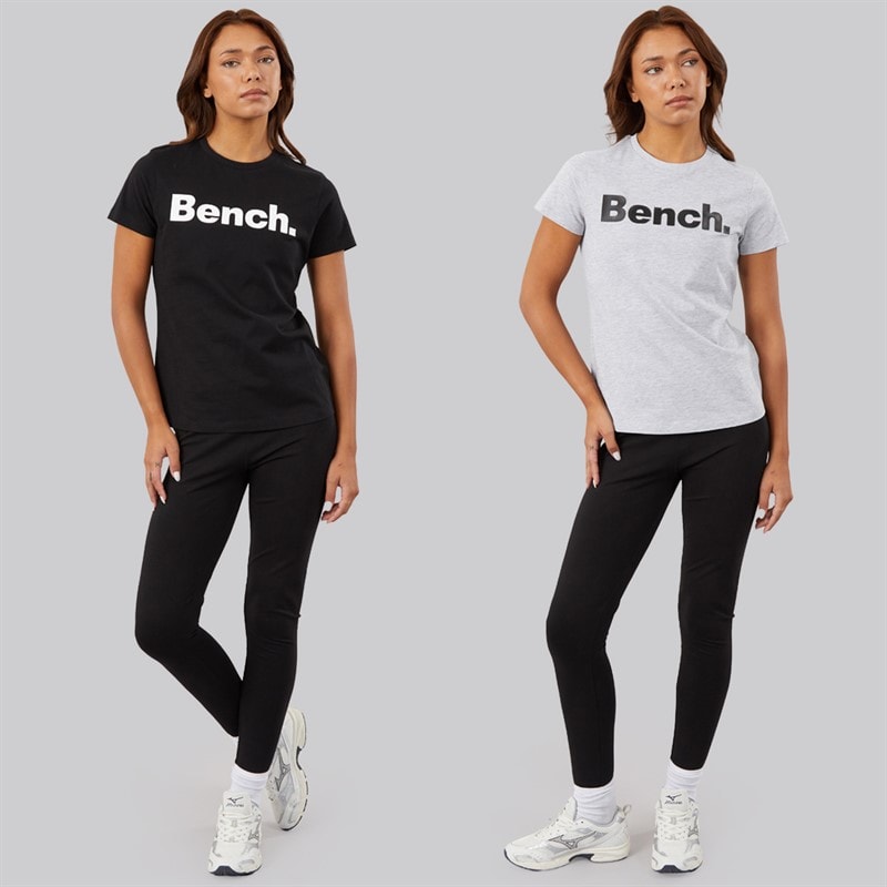 Bench Womens Grammen Two Pack T-Shirts Black/Grey Marl - Image 4