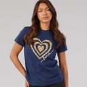 Bench Womens Wildheart T-Shirt Navy