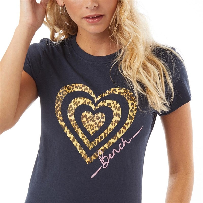 Bench Womens Wildheart T-Shirt Navy - Image 3