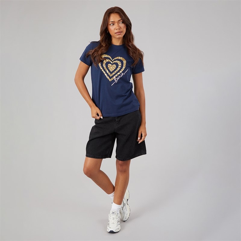 Bench Womens Wildheart T-Shirt Navy - Image 4