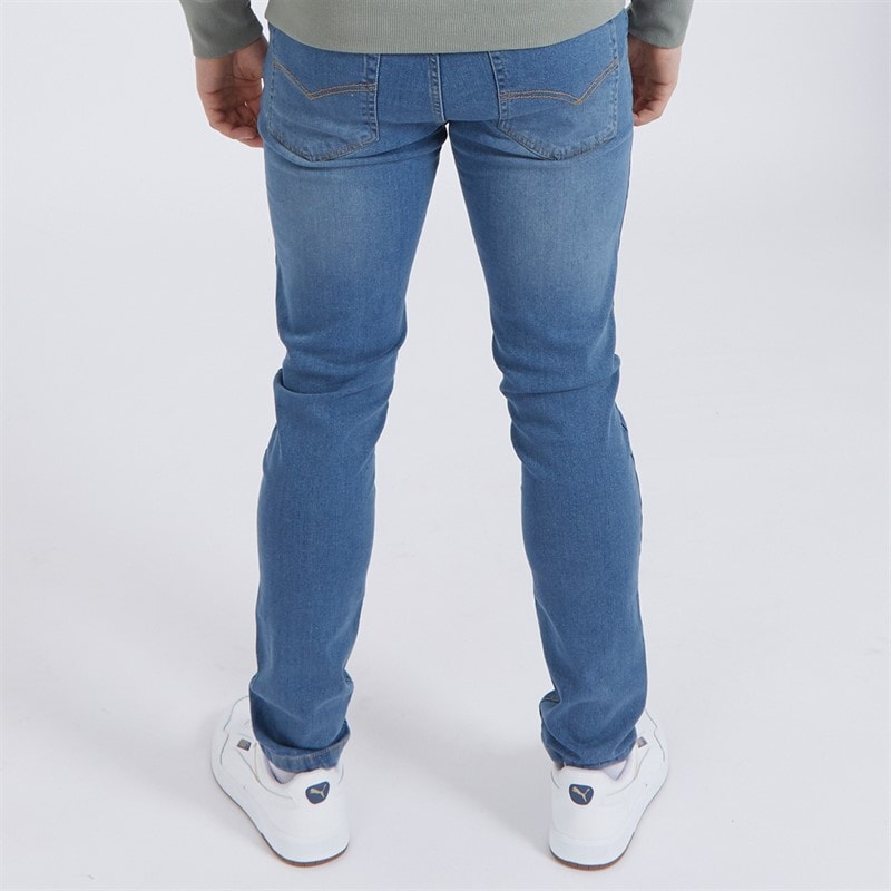 Bench Mens Eddie 22 Slim Fit Jeans Mid Blue Wash - Image 2