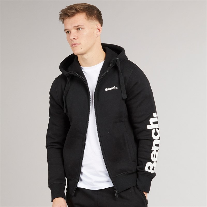 Bench Mens Maslow 22 Zip Through Hoodie Black - Image 1