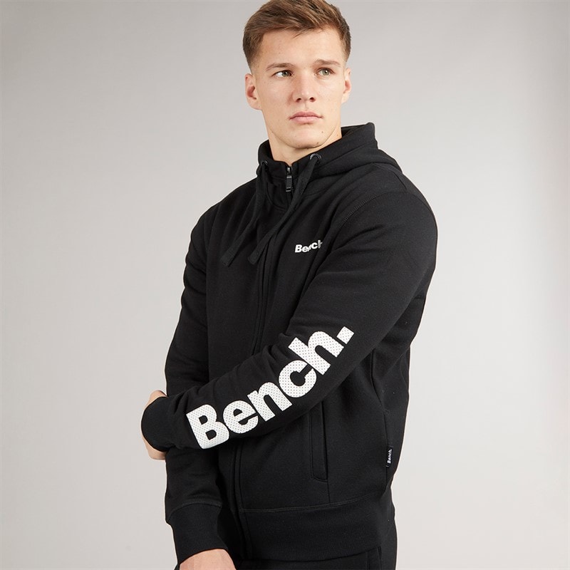 Bench Mens Maslow 22 Zip Through Hoodie Black - Image 3