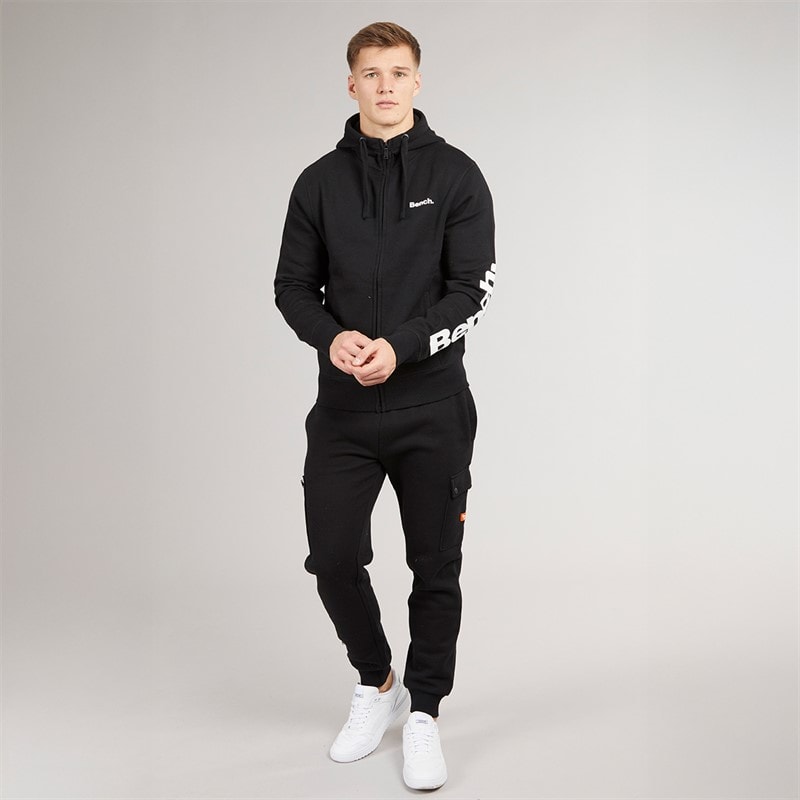 Bench Mens Maslow 22 Zip Through Hoodie Black - Image 4