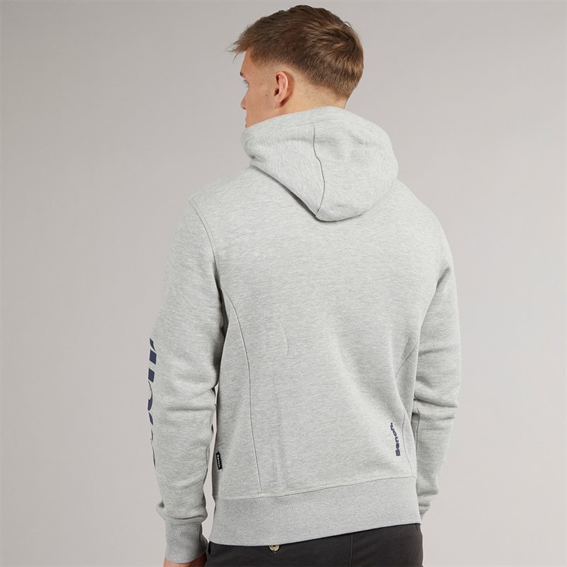 Bench Mens Maslow 22 Zip Through Hoodie Grey Marl - Image 2