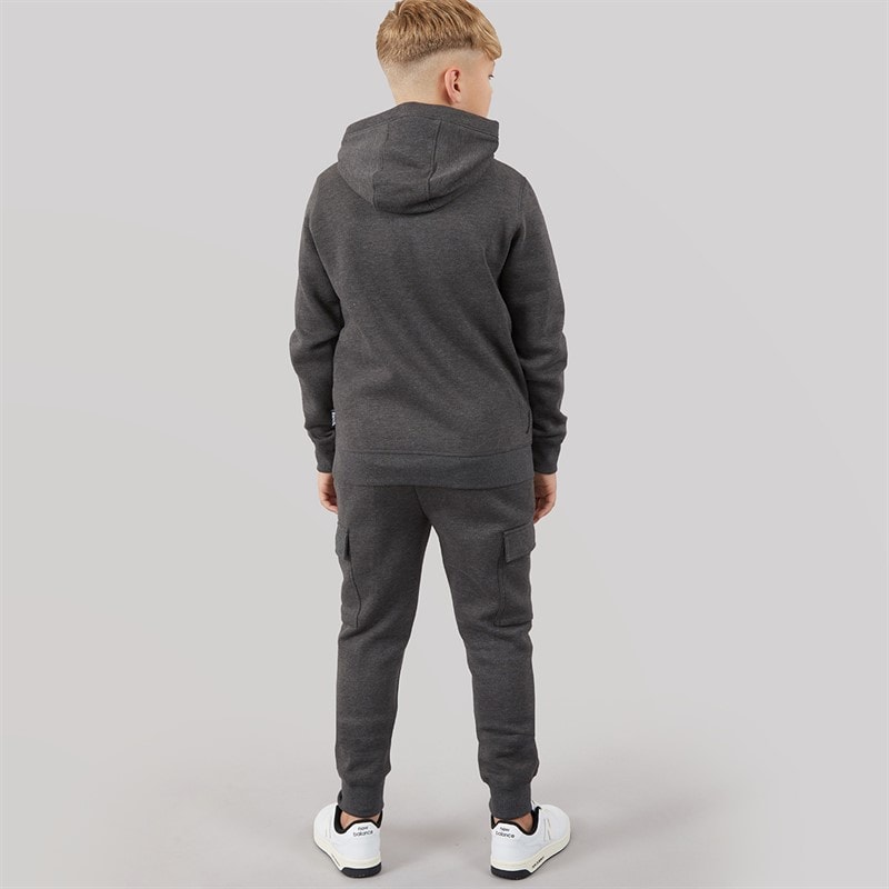 Bench Boys Fargo Fleece Cargo Tracksuit Charcoal - Image 2