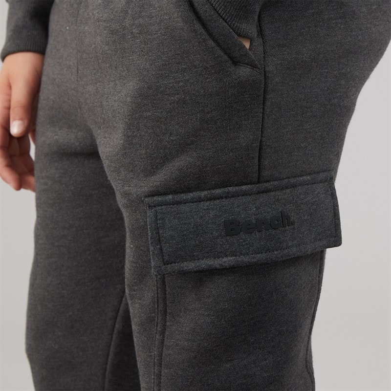 Bench Boys Fargo Fleece Cargo Tracksuit Charcoal - Image 3