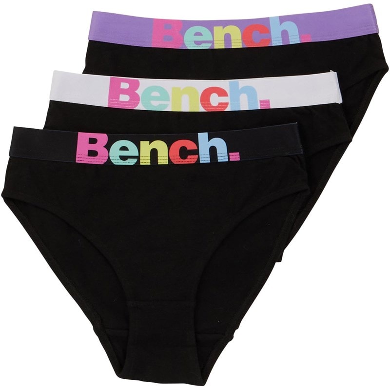 Bench Girls Three Pack Hipster Briefs Black - Image 1