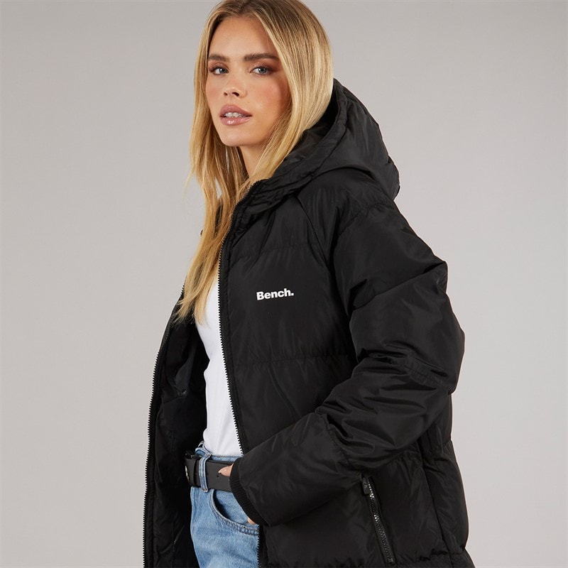 Bench Womens Ryelle Maxi Length Puffer Coat Black - Image 3