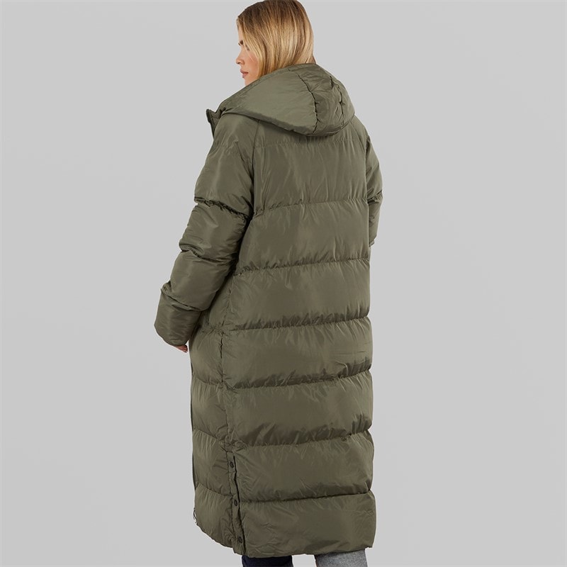 Bench Womens Ryelle Maxi Length Puffer Coat Khaki - Image 2