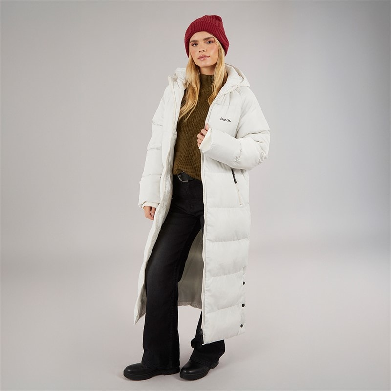 Bench Womens Ryelle Maxi Length Puffer Coat Winter White - Image 4