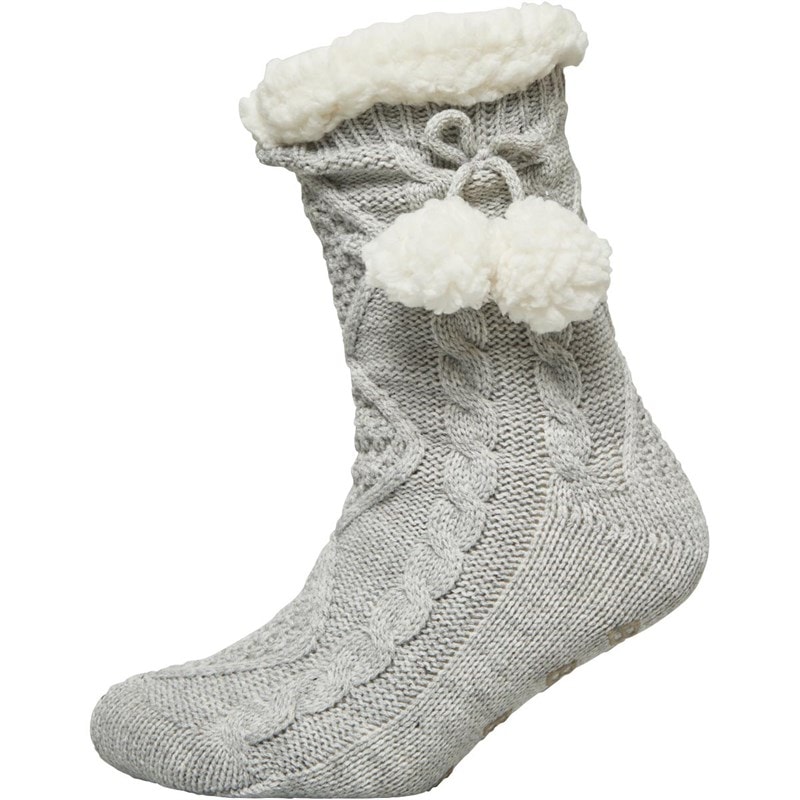 Bench Womens Josey Cable Knit Socks Grey Marl - Image 1