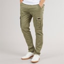 Bench Mens Sergei Twill Cargo Pants Light Khaki