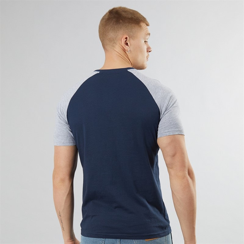 Bench Mens Trova Five Pack T-Shirts Black/Navy/Burgundy Marl/Denim Marl/Ecru Marl - Image 2