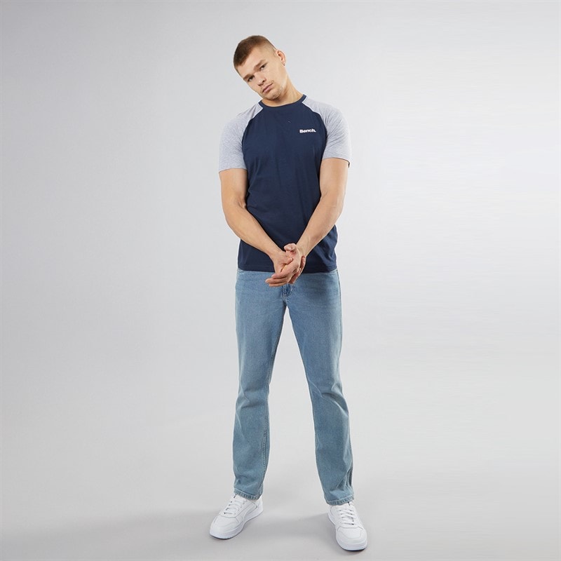 Bench Mens Trova Five Pack T-Shirts Black/Navy/Burgundy Marl/Denim Marl/Ecru Marl - Image 3