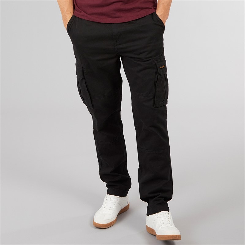 Bench Mens Sergei Twill Cargo Pants Black - Image 1