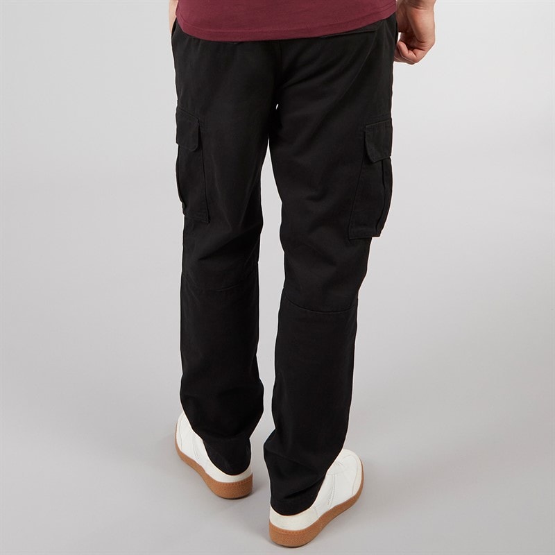 Bench Mens Sergei Twill Cargo Pants Black - Image 2