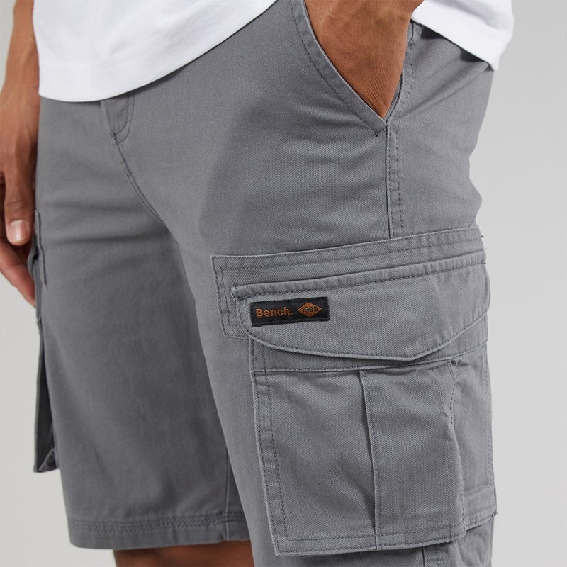 Bench Mens Noahs Cargo Shorts Steel Grey - Image 3