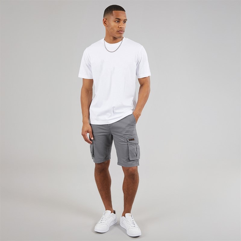 Bench Mens Noahs Cargo Shorts Steel Grey - Image 4