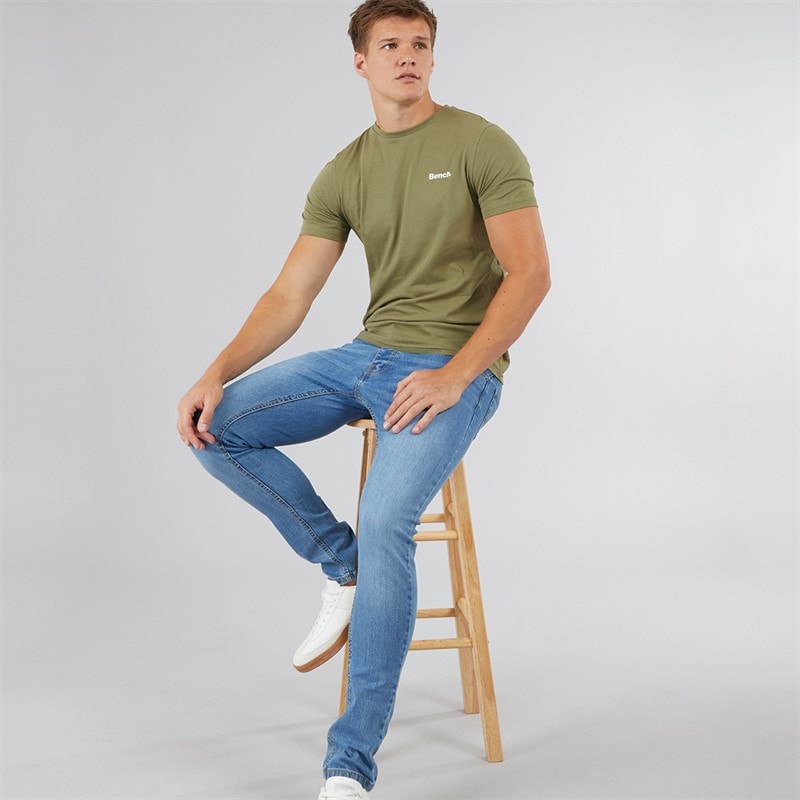 Bench Mens Envoy Five Pack T-Shirts Black/Light Khaki/White/Stone/Steel Grey - Image 4