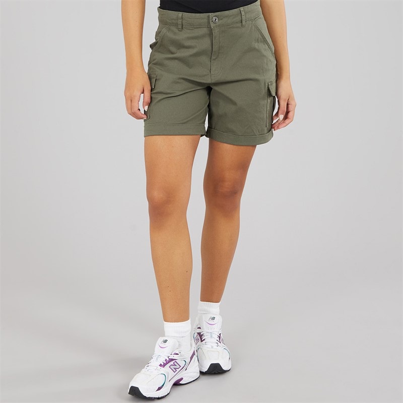 Bench Womens Ashline Cargo Shorts Khaki