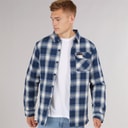 Bench Mens Paddy Long Sleeve Padded Shirt Navy Check