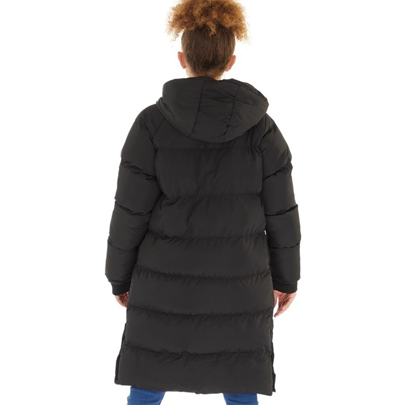 Bench Girls Ryelle Hooded Maxi Length Puffer Coat Black - Image 2