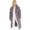 Bench Womens Eloraina Long Hooded Puffer Coat Charcoal