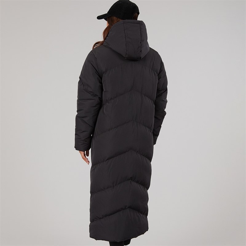 Bench Womens Eloraina Long Hooded Puffer Coat Black - Image 2