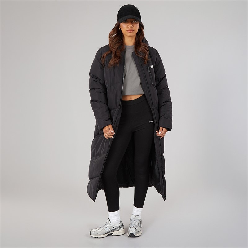 Bench Womens Eloraina Long Hooded Puffer Coat Black - Image 4