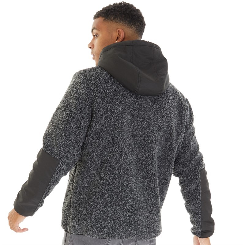 Bench Mens Brecon Zip Through Sherpa Fleece Black Marl - Image 2