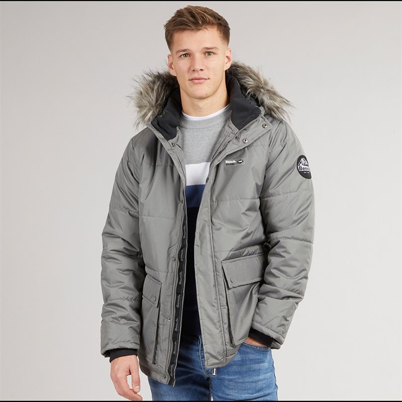 Bench Mens Koufax Padded Parka Steel Grey/Black - Image 1
