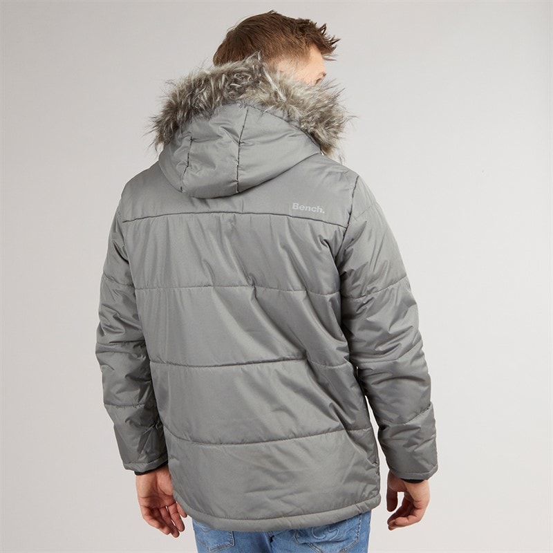Bench Mens Koufax Padded Parka Steel Grey/Black - Image 2